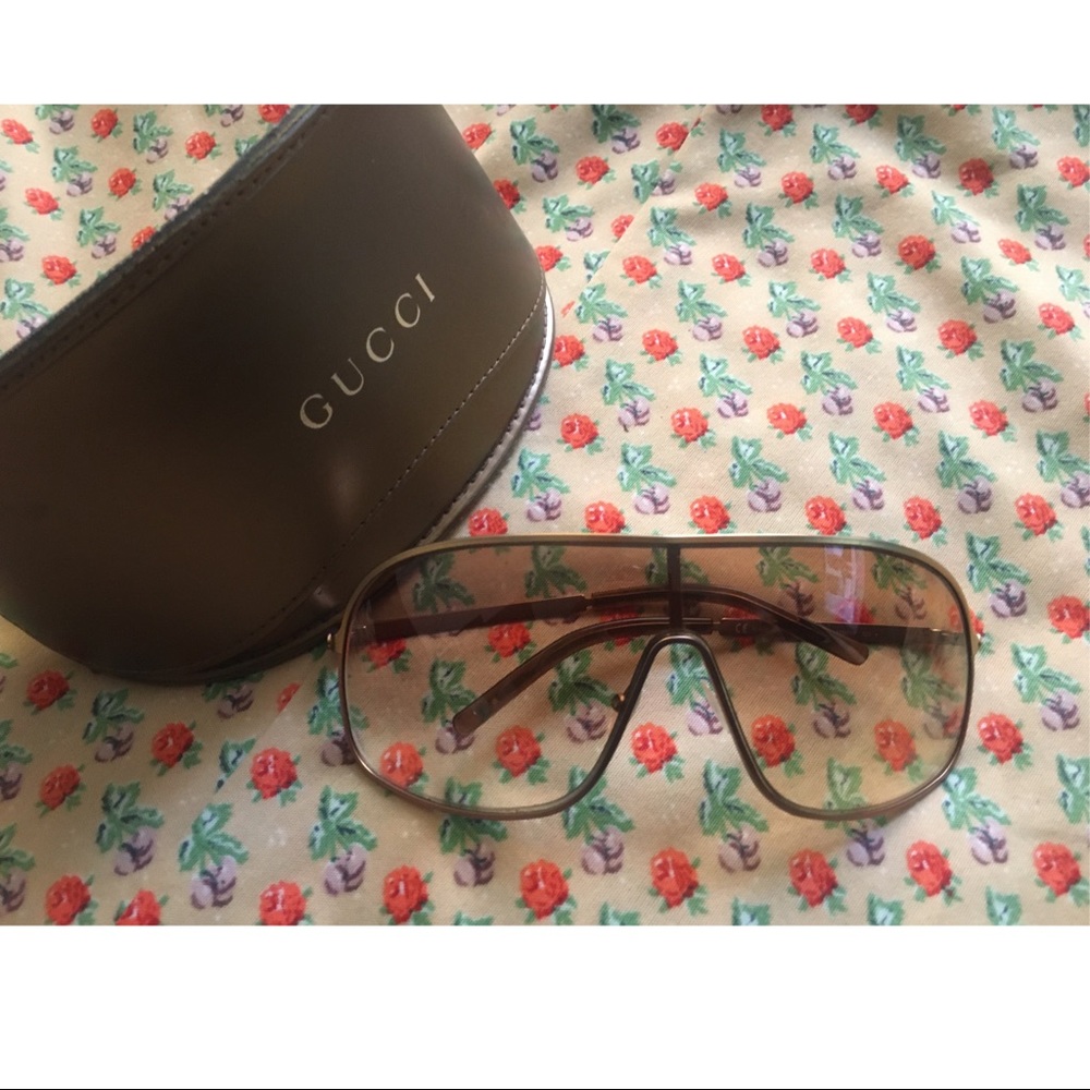 GUCCI Sunglasses Gold Bronze Brown GG Aviator